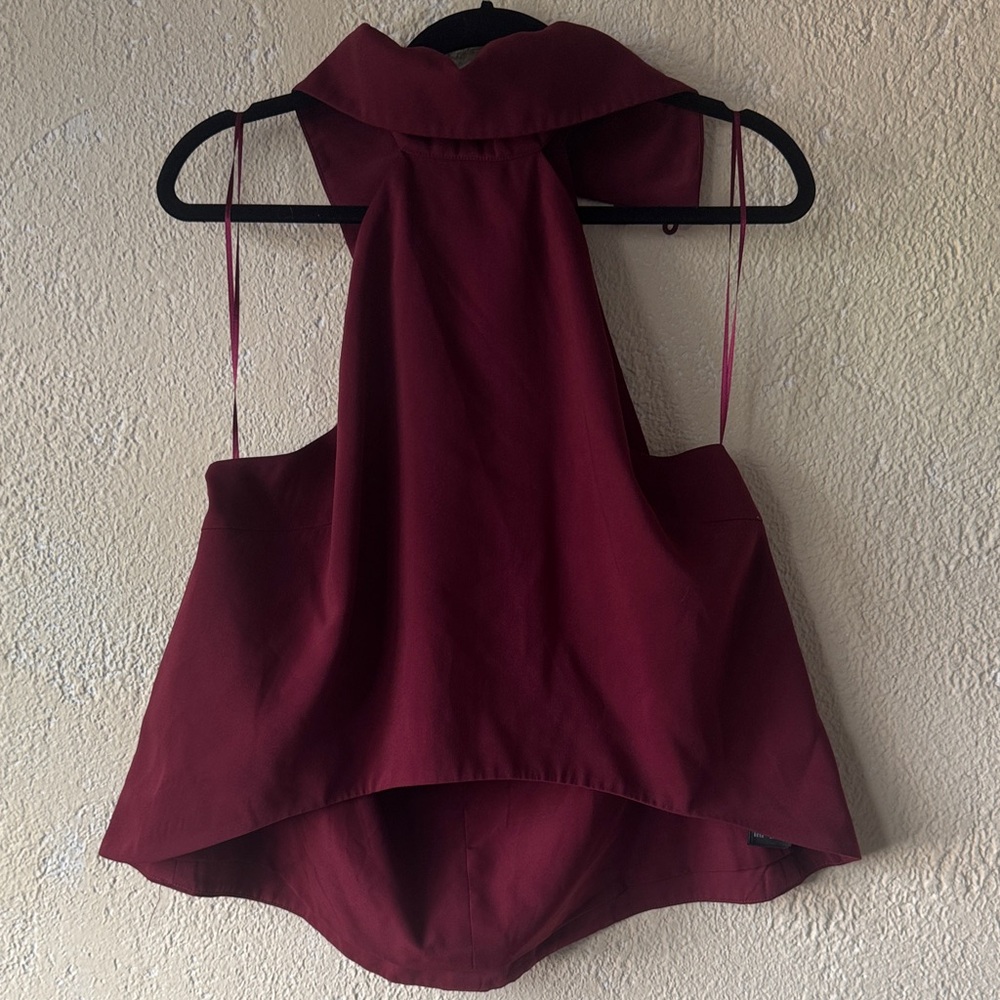 Chic Burgundy Halter Tank Top